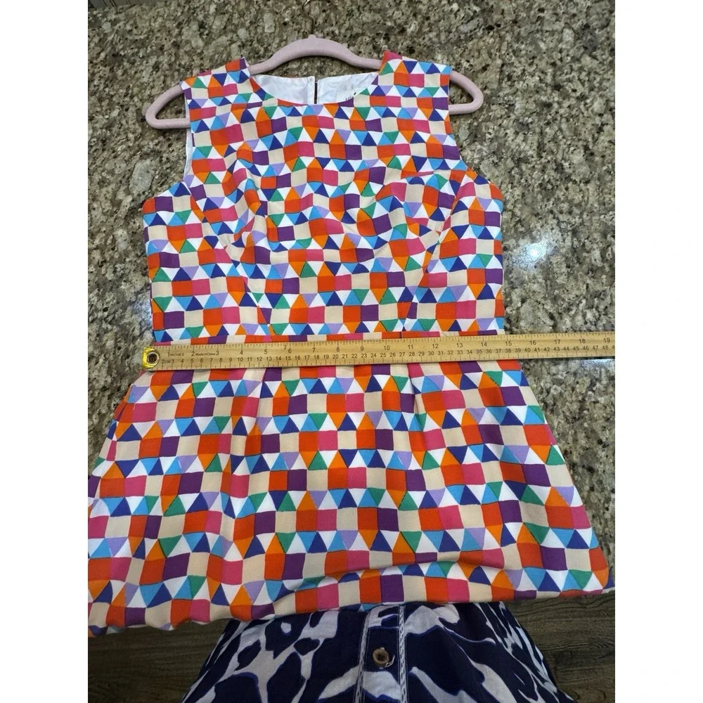 Kate Spade New York Abbey Colorful Geometric Print Dress Silk Blend size 8